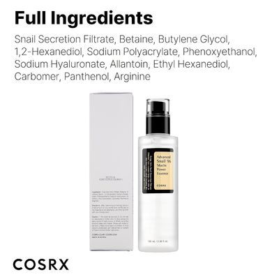 Hydrating Moisturizing Face Serum Snail Mucin 96% Power Repairing Essence 3.38 Fl.Oz 100ml