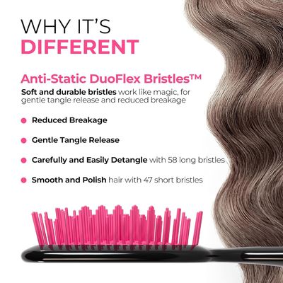 Lightweight UNbrush Detangling Heat FHI Hair Brush Pain Free DuoFlex Anti Static Bristles