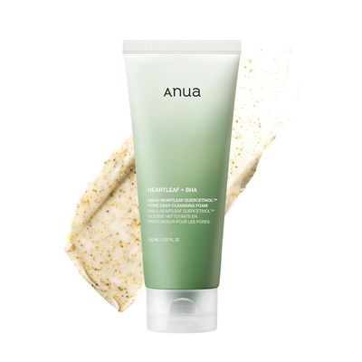 Korean Heartleaf Quercetinol Moisturizing Facial Cleanser Foam BHA Hyaluronic Acid Blackhead Remover 150ml 5.07oz