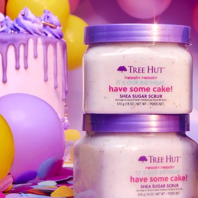 Unscented Treehut Organic Exfoliating Body Scrub Exfoliator Shea Sugar Scrub Birthday Cake