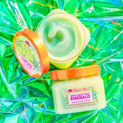 Enchanting Emerald Tree Hut Shea Sugar Scrub Body Exfoliator For Sensitive Skin