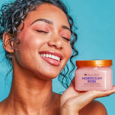 Tree Hut Moroccan Rose Shea Sugar Scrub Exfoliating Full Body Nourishing Essential Body Care