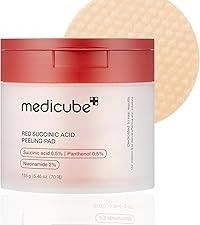 Breakout-Prone Skin Exfoliating Toner Pads Medicube Red Succinic Acid Panthenol Facial Peeling Pads with Niacinamide AHA BHA