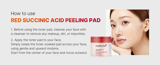 Breakout-Prone Skin Exfoliating Toner Pads Medicube Red Succinic Acid Panthenol Facial Peeling Pads with Niacinamide AHA BHA
