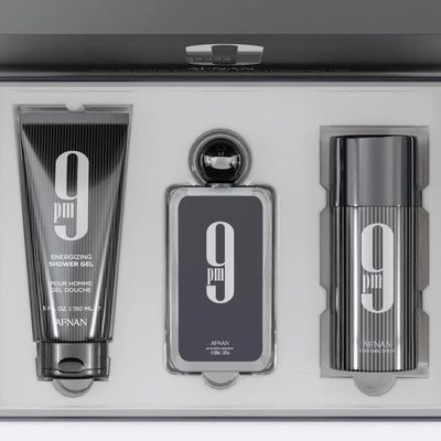 Afnan 9 Pm 3 Piece Set for Men, (3.4 Oz Eau De Parfum Spray + 5.0 Oz Shower Gel + 5.0 Oz Perfume Deodorant)