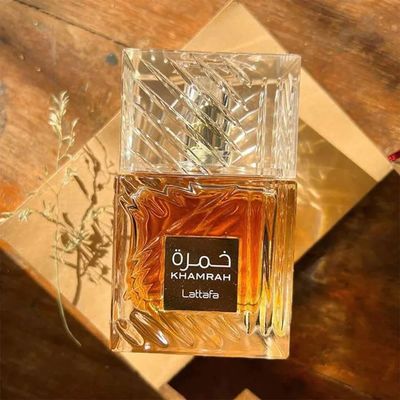 Lattafa Khamrah - Vanilla, Warm Spicy, Amber, Cinnamon Perfume Long-Lasting Fragrance for Unisex, 3.40 Ounce / 100 ml