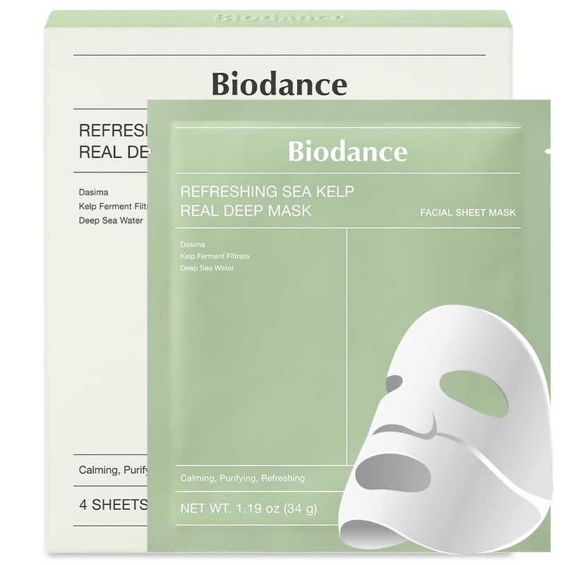 Refreshing Sea Kelp Real Deep Facial Treatment Mask Overnight Hydrogel gel Calming Blemish Care 1.19oz