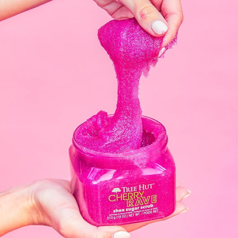 Tree Hut Cherry Rave Shea Sugar Pink Exfoliating Scrub Body Care 18 Fl Oz