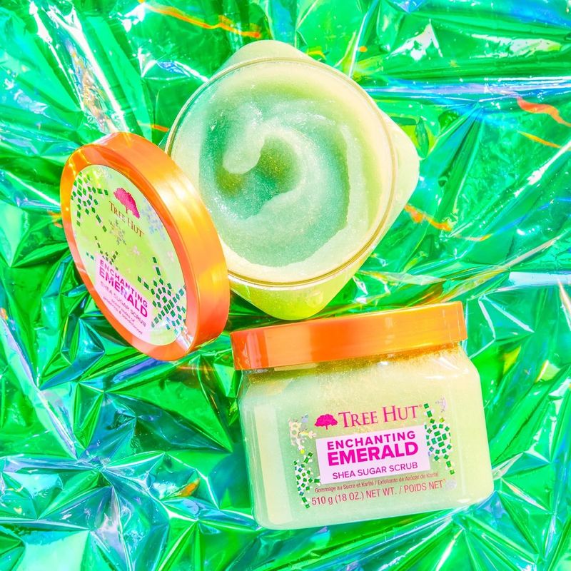 Enchanting Emerald Tree Hut Shea Sugar Scrub Body Exfoliator For Sensitive Skin