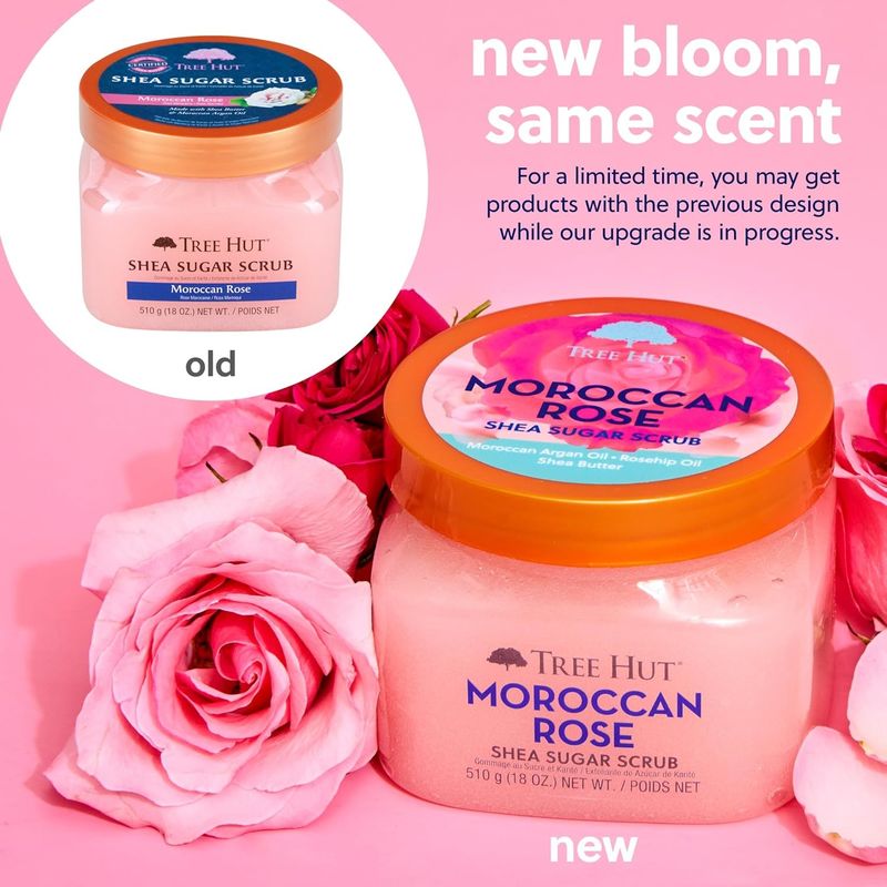 Tree Hut Moroccan Rose Shea Sugar Scrub Exfoliating Full Body Nourishing Essential Body Care
